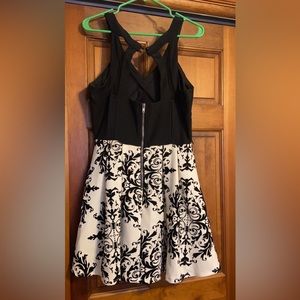 White and black formal dress